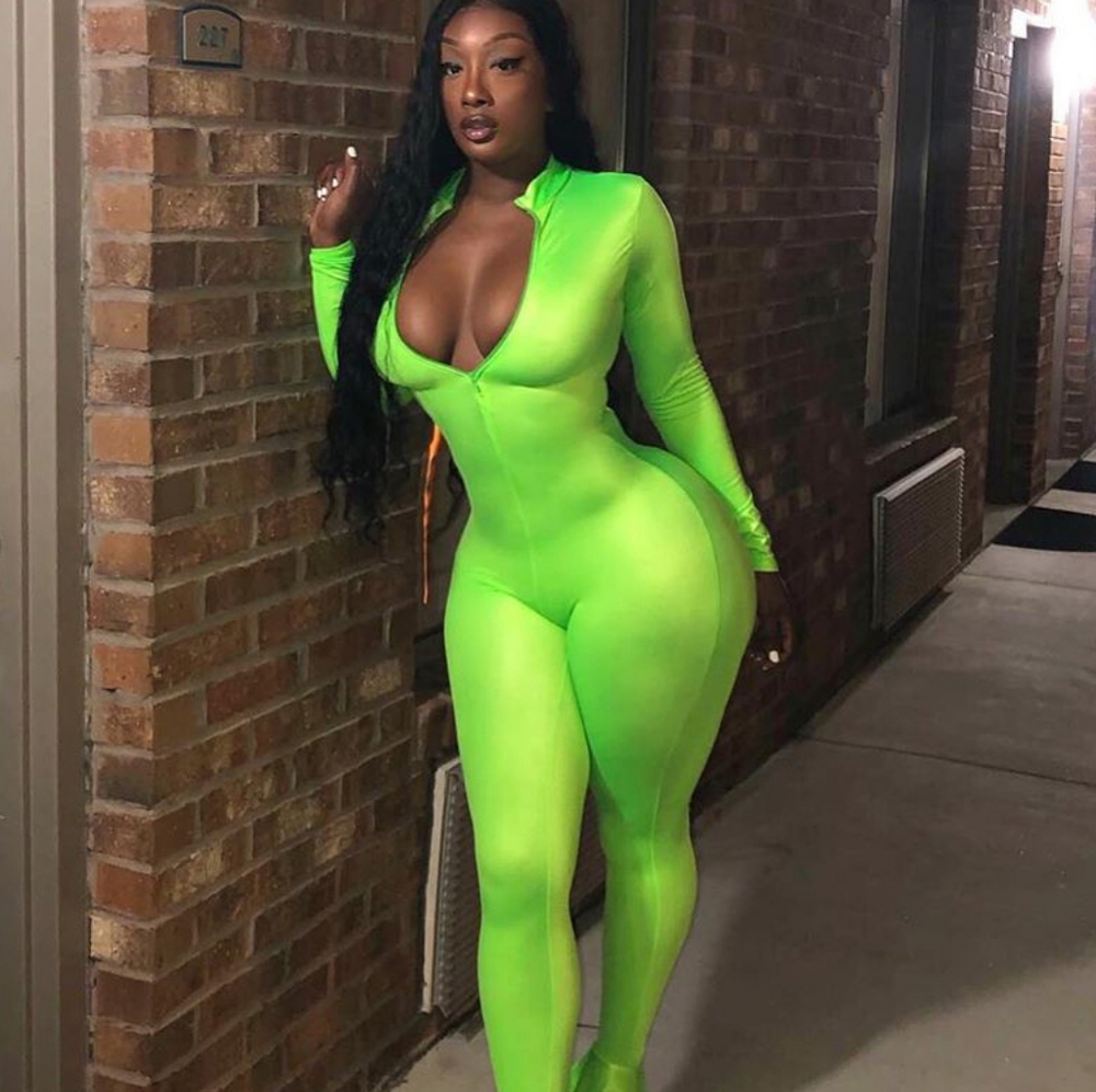 Ruffled Hem Skinny Jumpsuit